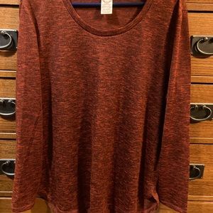 🍁 Faded Glory (1X - 16W) L/S sheer orange tunic